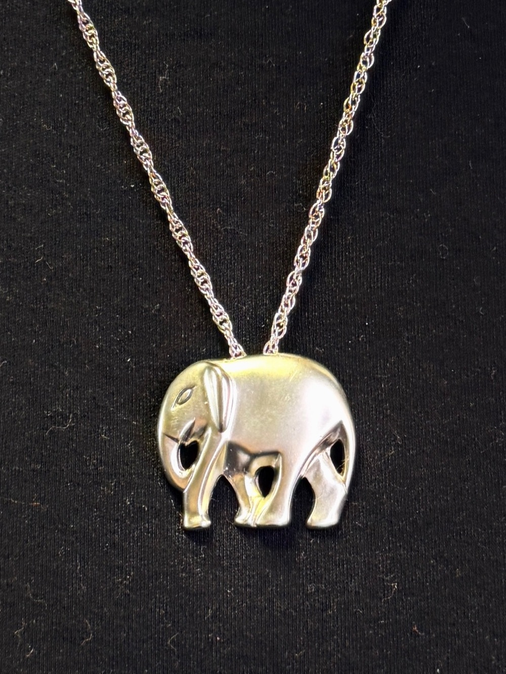 JAMES AVERY Sterling Silver Elephant Pendant 22” Heavy Rope Necklace; RETIRED